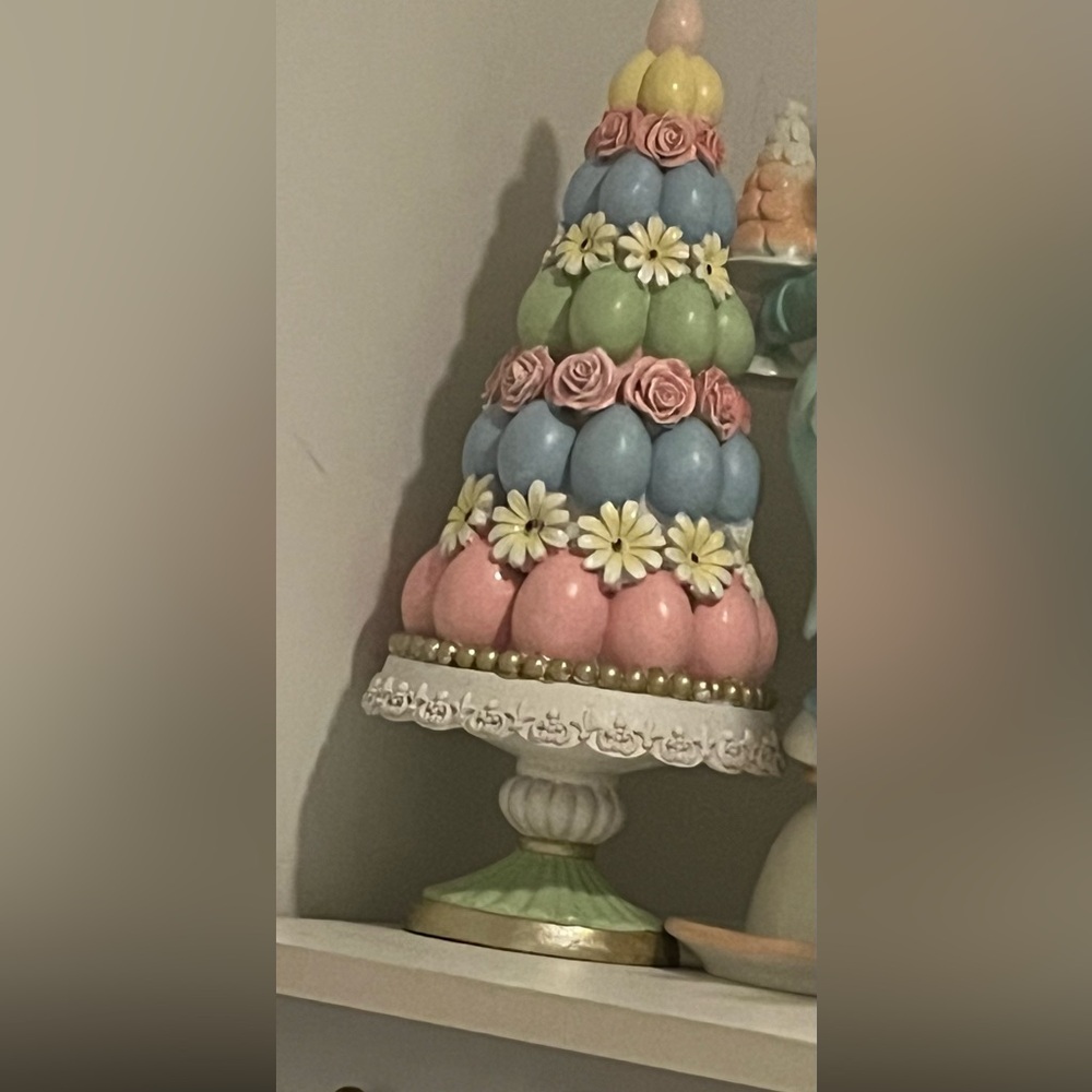 Amazon Pastel Egg Tower Vase Accent in Pink, Blue, Green, Yellow